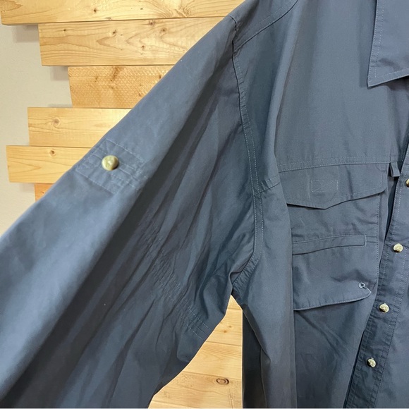 L.L. Bean Buzz Off Insect Shield Gray Button Up light weight Jacket size XXL Reg - Picture 3 of 14